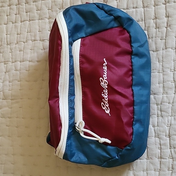 Nwot Eddie Bauer Packable Teal, Cream Maroon Fanny Pack Will Fit Up To 42" Waist - Picture 1 of 7